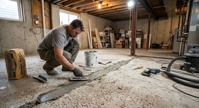 Cracked Basement Floor Repair in Salt Lake City, UT